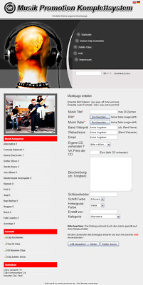 Musik Promotion Komplettsystem - PHP-Script