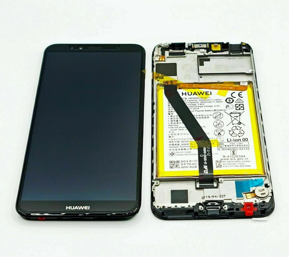 ✅ Huawei Y6 2018 LCD Display Bildschirm Schwarz + Akku Rahmen Original Ware ✅  - Bild 3 von 3