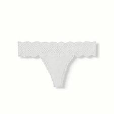 No Boundaries Women's Micro  Lace Thong Panties Size 3XL 10 White New