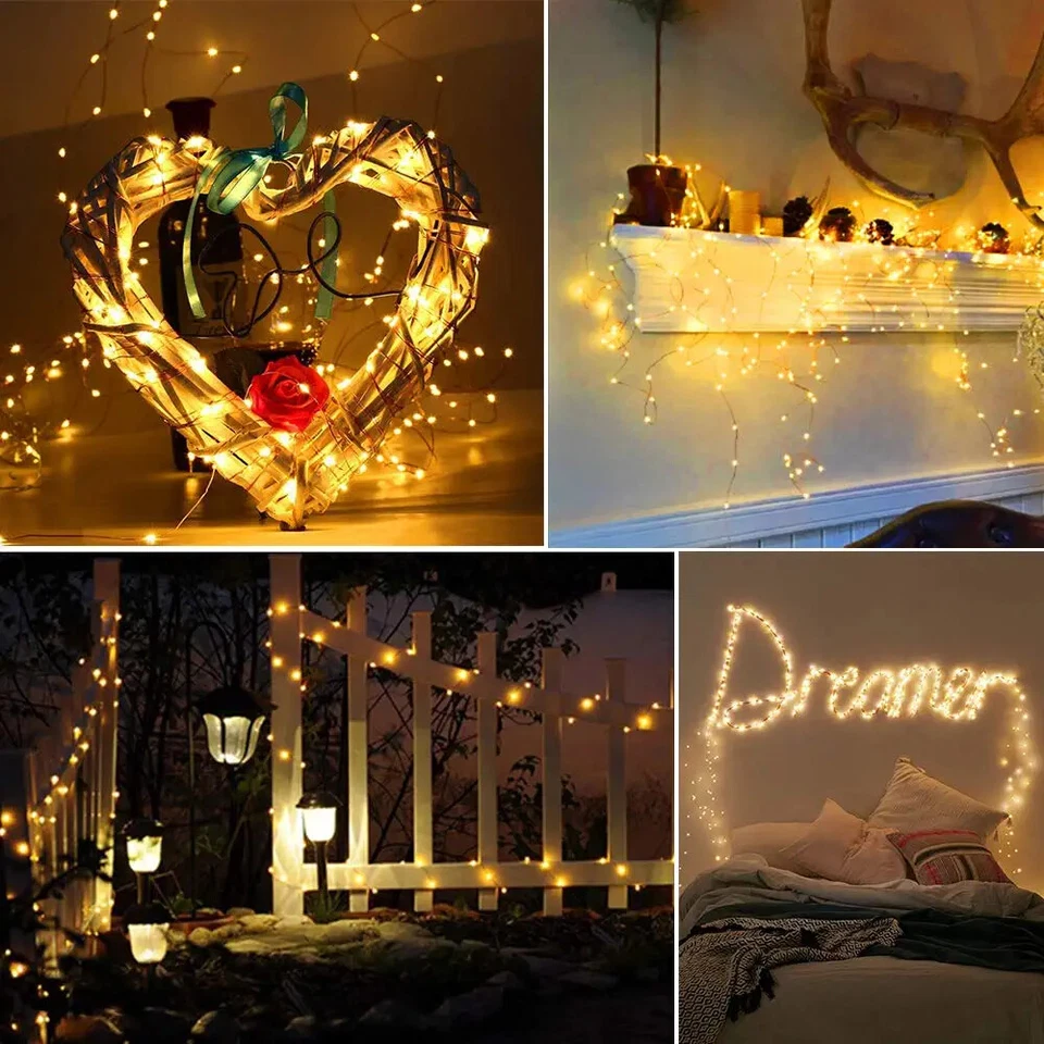 LED String Lights Plug in Fairy Lights Waterproof Copper String Lights Switch - Image 4 of 4