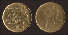 SAN MARINO 200 LIRE 1980 OLIMPIADI: LOTTA