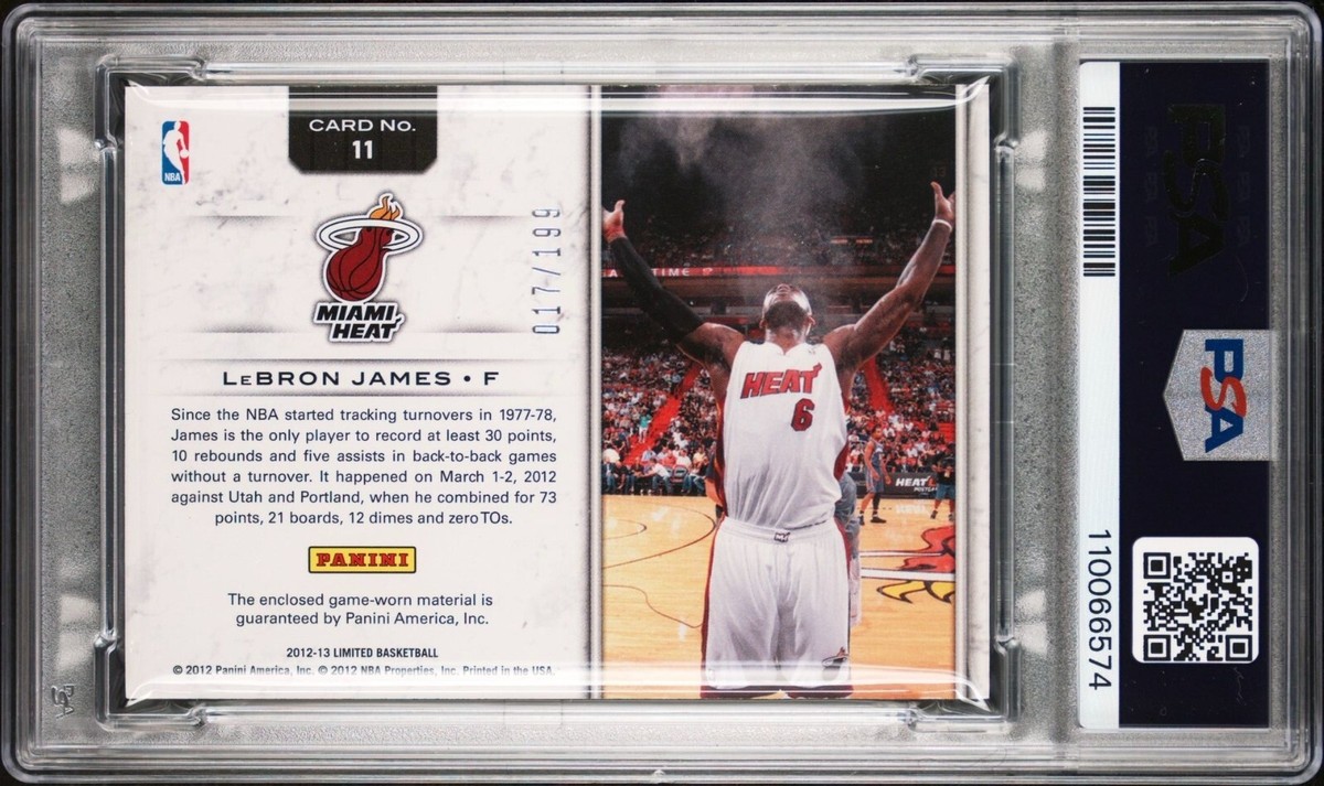 LeBron James PSA 5 2012-13 Panini Limited /199 Performers Jersey 