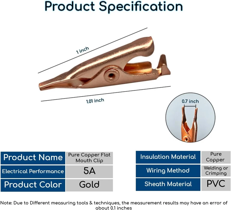 Pack of 50 Micro Toothless Flat Alligator Test Copper Clips Prototyping Solderin - Image 2 of 4