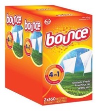 BOUNCE FABRIC SOFTENER DRYER SHEETS BIG 320ct BOX