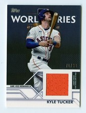 H391 KYLE TUCKER JERSEY 2023 TOPPS WORLD SERIES CHAMPION RELIC 71/99 ASTROS