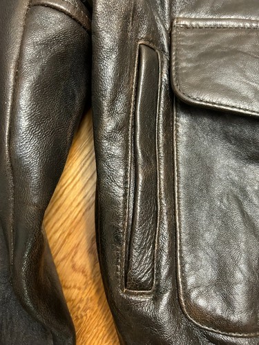 ✰ SACK TIME Nose Art ✰ AVIREX Replica A-2 Leather Flight/”Bomber” Jacket ✰ XL VG - Picture 12 of 24