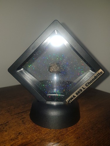 Genuine meteorite space rock in black display box art gift collectible with COA - Picture 5 of 10