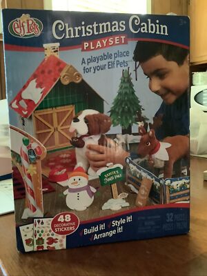 Elf Pets Christmas Cabin Playset- Christmas Elf On The Shelf Reindeer And Pets