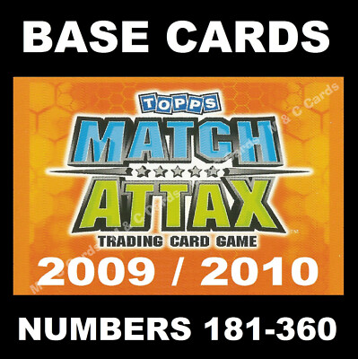 Topps Match Attax 2009/10 09/10 Premier League Base Cards 2009 / 2010 181-360
