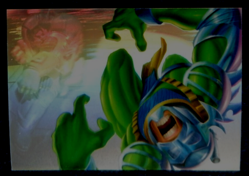 Spider-Man Flair HoloBlast promo card 7, 1994 Marvel Universe Hulk vs. Trauma - Foto 2 di 3