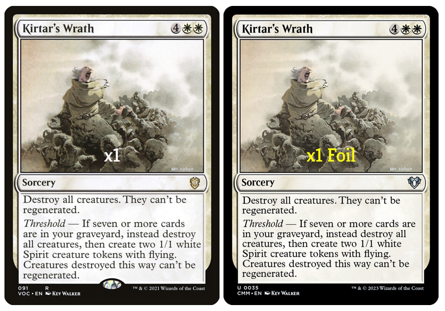 MTG VOC CMM Kirtar's Wrath MINT (SELECT) | eBay