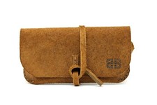 Born In Brooklyn Brown Genuine Leather Satchel Eyeglass Case
