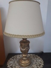 LAMPADA TAVOLO LUME LEGNO ORO ANTICO PARALUME AVORIO ARTISTICO FIORENTINO H 66 