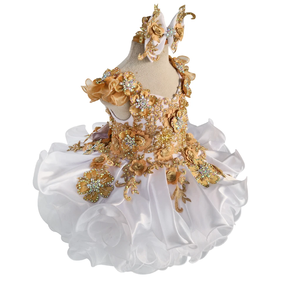 Vestido de novia de princesa con flores de tul Jenniferwu para niñas pequeñas y bebés niñas Foto 3 de 4