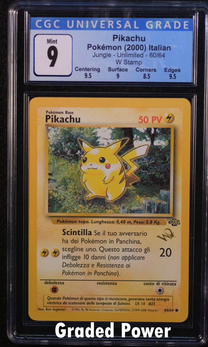 Jungle Unlimited Italian Pikachu CGC 9 W Stamp ITALIAN (9145) 60