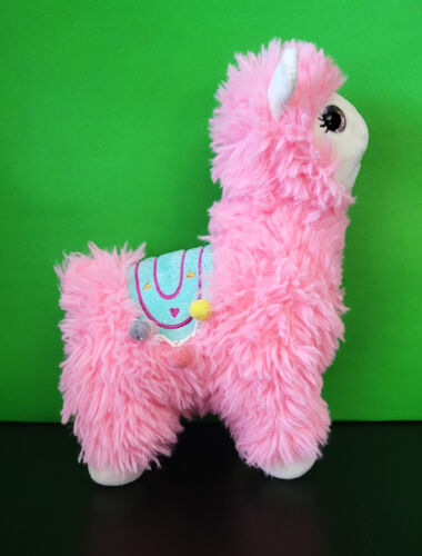 Cute & Cuddly 10" Standing Pink Llama Plush Stuffed Animal - Picture 3 of 5