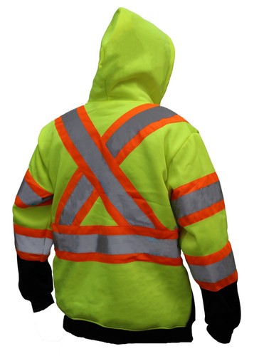 New York Hi-Viz Workwear HX7012 Men's ANSI Class 3 High Visibility Class 3 Sweat - Picture 3 of 4