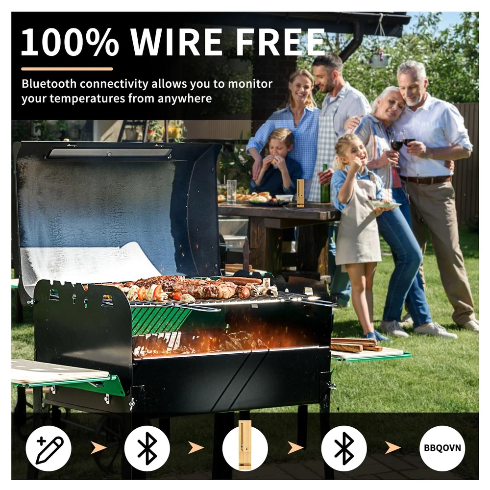 Meat Thermometer Wireless, 700FT Remote Digital Cooking Thermometer, Bluetoot...