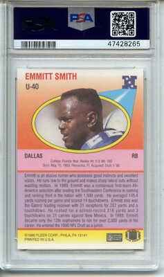 1990 Fleer Update #40 Emmitt Smith Rookie Card PSA 10 Gem Mint