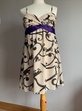 Beautiful Fox Print Cocktail Prom DRESS PURPLE Sash SIZE Medium PEOPLE'S MARKET