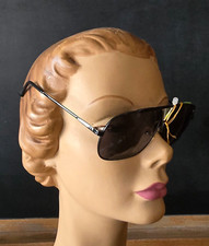 Vtg VANGUARD Sunglasses NOS JAGUAR LOGO Black TAGS Aviator SPORT 100 UV