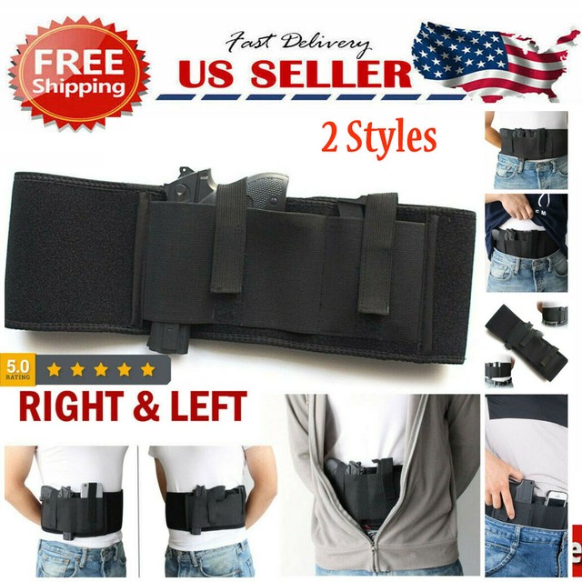 Tactical Belly Band Holster Concealed Carry Hidden Gun Right Left Hand