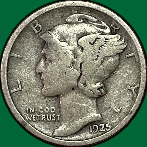 1925-D Mercury Dime Fine F Coin #36648