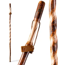 Rustic Wood Walking Stick, Twisted Hickory, Traditional Style Handle, for Men &