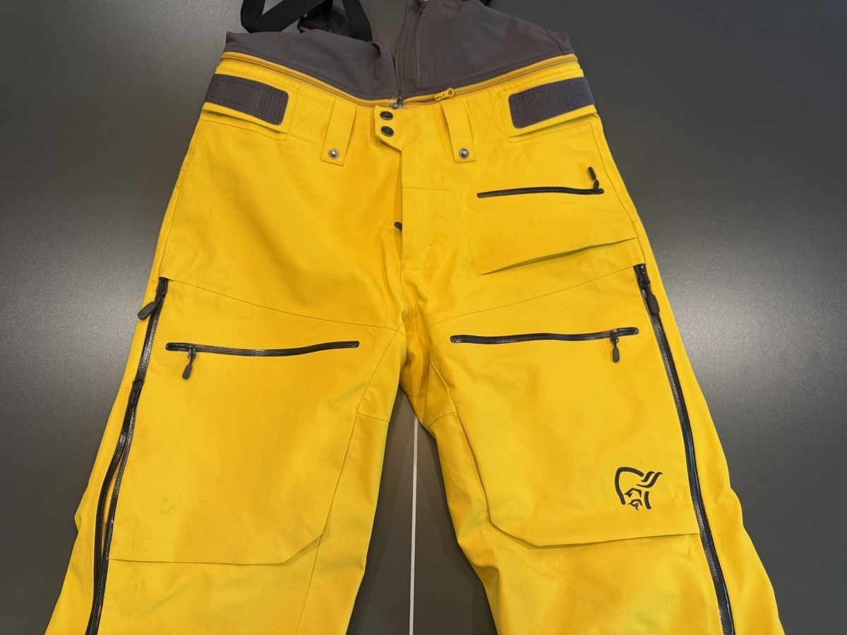 Men's Norrona Lofoten GoreTex Pro Ski Pants Eldorado Yellow Sz M