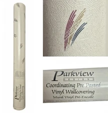 Lot of 3 Rolls Wallpaper Parkview Designs Vinyl Wallcovering 56.5 SqFt VTG 15589