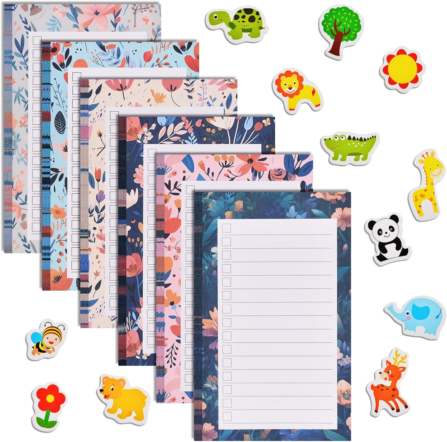6 Pack Magnetic Shopping List Pad for Fridge, Tear off Sheets Magnet Notepad