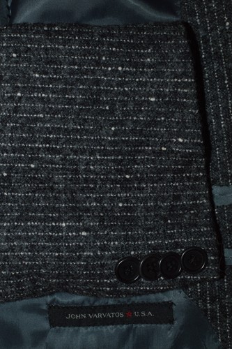 Alpaka! 46R 46 Regular R JOHN VARVATOS Luxe Handmade grau gestreift Blazer Anzug - Bild 2 von 15