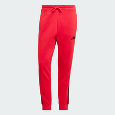 Adidas Essentials 3-Stripes Fleece Mens sweatPants JE6313 Red Black Medium NWT