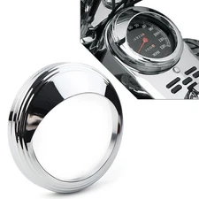 Bezel Chrome Trim Ring Visor Cover Aluminum Fits Harley With 5" Speedometer