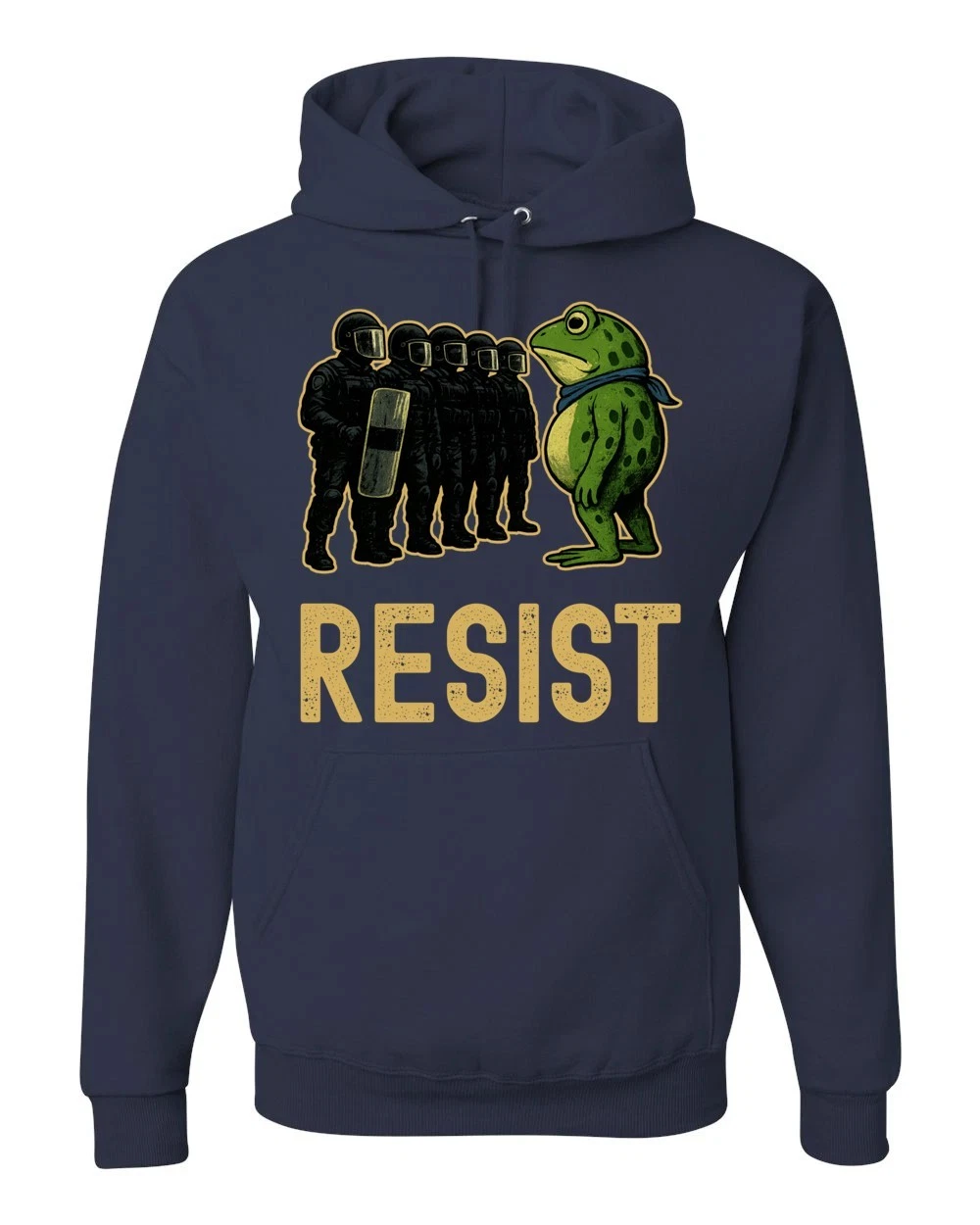 Frogs Against Fascism, Portland Frog, Resist Frog, Protest Pullover Hoodie