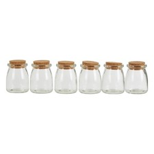 6pcs Tromso 160ml Round Glass Jars Liquid Storage Wide Mouth Cork Stopper Lid