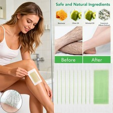 10PCS Hair Removal Paper Double Sided Cold Wax Strips Body Depilatory Patch Skin