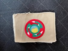pre-OA, Tribe of Kunieh embroidered on full  khaki rectangle, gauze back, unsewn