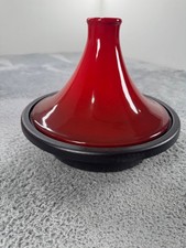 LE CREUSET 27 France Red Enamel Cast-Iron Stoneware 2.5qt  Moroccan TAGINE USA