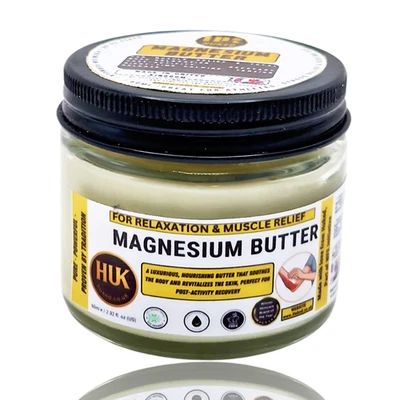 HUKED Magnesium Body Butter Cream Lotion DOUBLE STRENGTH All Natural Ingredients 60g