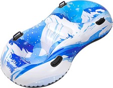 68-Inch Two-Person Snow Tube for Adults - Heavy-Duty Inflatable Sled with Handle