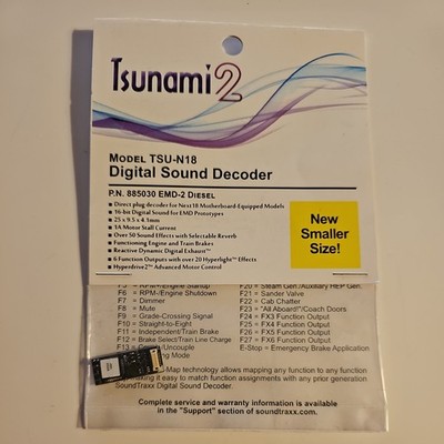 Soundtraxx 885030 Tsunami 2 TSU-N18 Digital Sound Decoder : EMD-2 Diesel