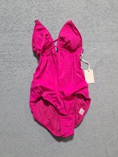Hollie Watman  Pink Draped Halter One-piece Swimsuit Size Medium