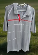 Adidas Men  s Sz 2XL Polo Shirt Pure Motion Gray Cool Max Short Sleeve K-756