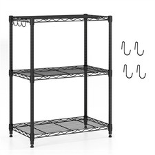 3-Tier Industrial Bookshelf with Anti-Falling Guardrails Storage Organizer