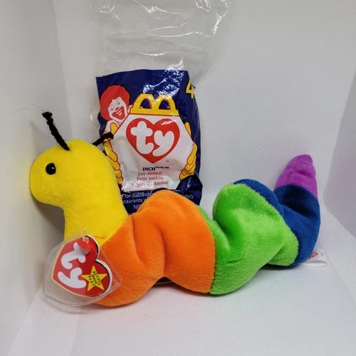 NWT VTG 1995 TY Beanie Babies "Inch" the Worm + 1998 McDonald's Mini Beanie