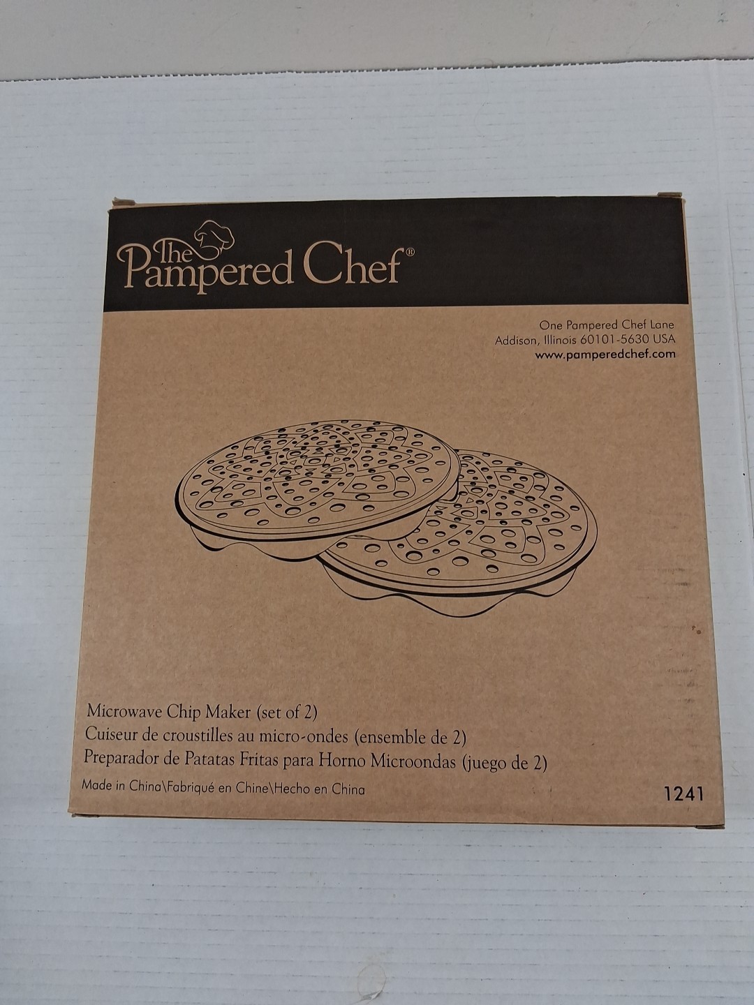 Pampered Chef Microwave Chip Maker Set Of 2 New In Box 