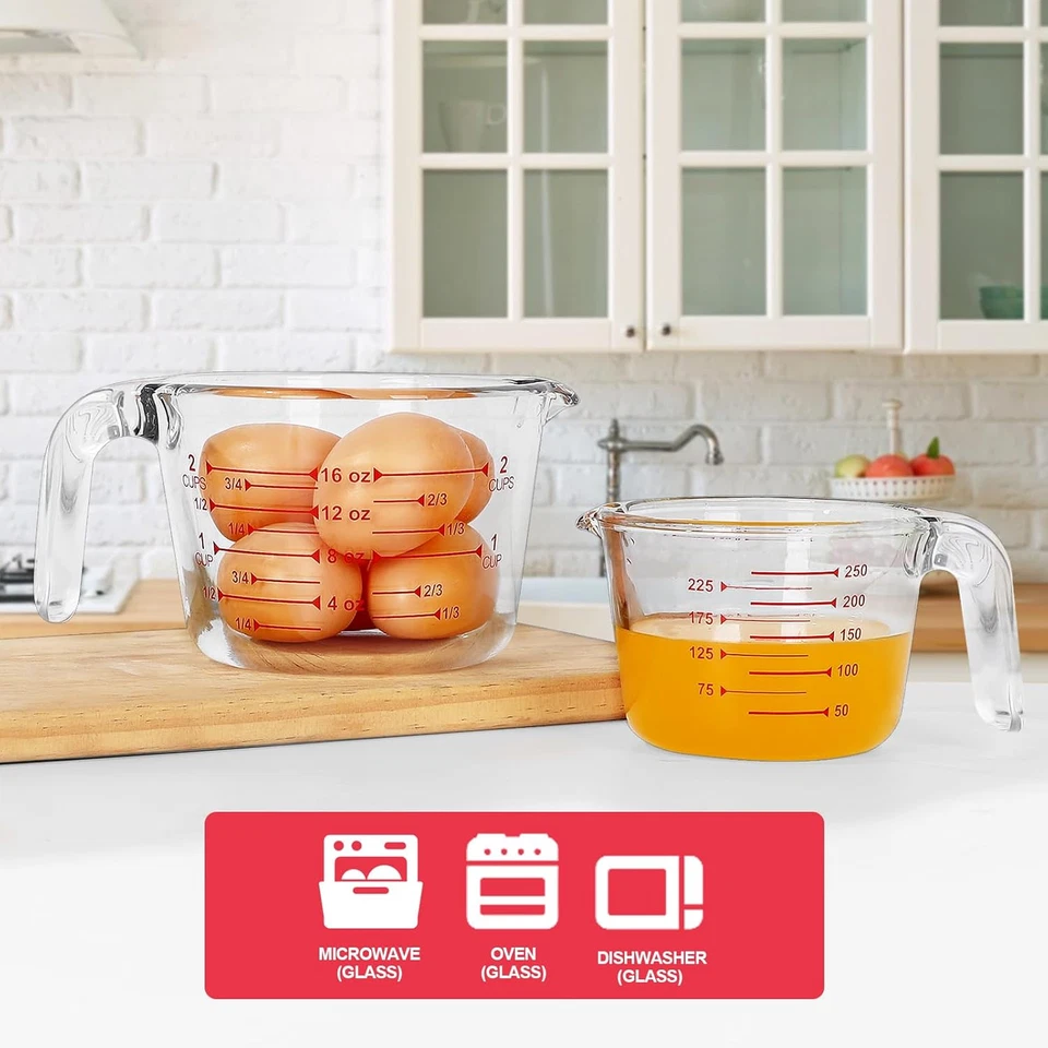 4 Piece Glass Measuring Cups Set, 5 Oz, 1-Cup, 2-Cup, 4-Cup Liquid Measuring Cup - Image 2 of 4