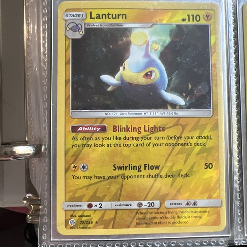POKEMON LANTURN COSMIC ECLIPSE 72/236 REVERSE HOLO R NM/M