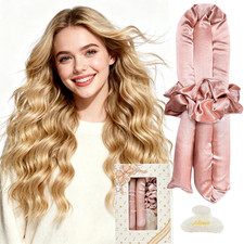 Satin Heatless Curls Overnight for Long Hair, Heatless Hair Curler Set for Women